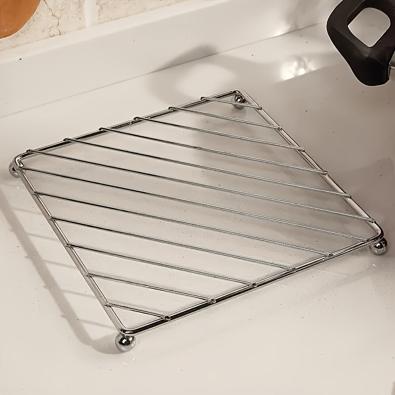 3pcs Set Of Stainless Steel Square Pot Mats - Heat-resistant And Heat-resistant Plates And Table Mats, Suitable for Kitchens And Restaurants
