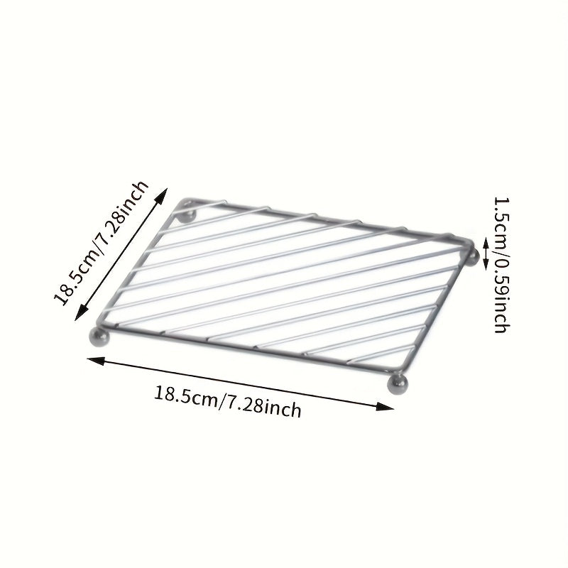 3pcs Set Of Stainless Steel Square Pot Mats - Heat-resistant And Heat-resistant Plates And Table Mats, Suitable for Kitchens And Restaurants