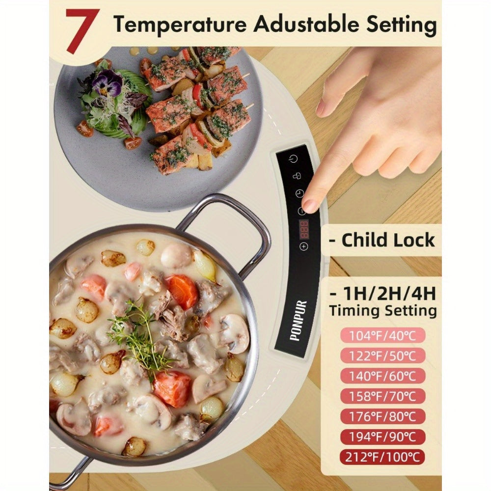 Electric Warming Mat for Food, 3 Adjustable Temperature - Silicone Food Warmer Tray for Parties, Full Surface Heating, Auto Power Off, Foldable Hot Plate for Gatherings, Buffet, Family Meals, Mothers Day Gifts