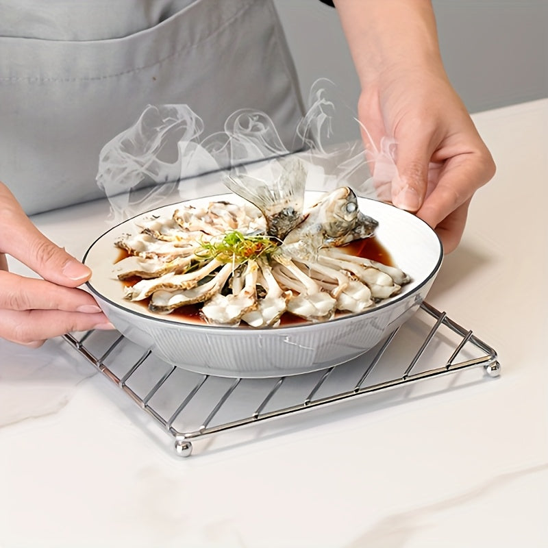 3pcs Set Of Stainless Steel Square Pot Mats - Heat-resistant And Heat-resistant Plates And Table Mats, Suitable for Kitchens And Restaurants
