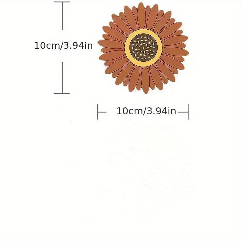 1pc Cute Sunflower Heat-Resistant Mat for Kitchen Dining, High-Temperature Resistant Coaster Pad, PVC Burn Protection Table Mat