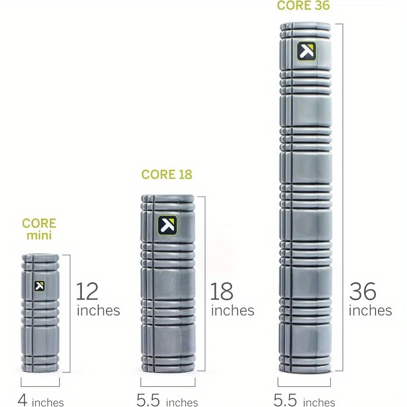 TriggerPoint CORE Foam Massage Roller with Softer Compression for Exercise Deep Tissue and Muscle Recovery - Relieves Muscle Pain and Tightness Improves Mobility and Circulation 12'' 18'' 36''