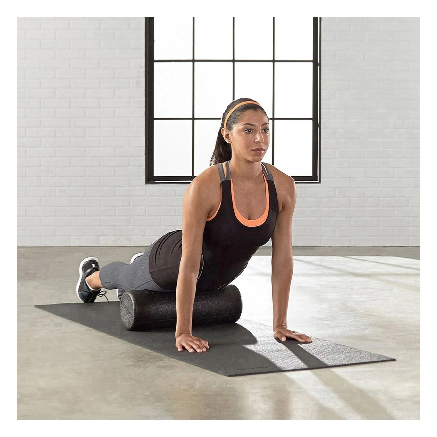 18 inch High Density Foam Roller for Exercise and Recovery - Firm Full Body Athletic Massage Tool for Back Stretching - Yoga, Pilates black